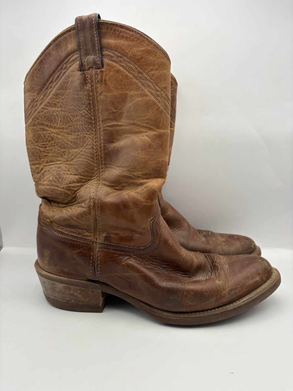 Vibram Sole Brown Leather Western Boots Women Size 8.5